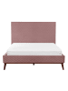 Beliani Doppelbett BAYONNE in Rosa/Braun - (W) 151 x (H) 121 x (L) 212 cm