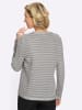 Sieh an! Rundhals-Pullover in steingrau-ecru-gemustert