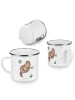 Mr. & Mrs. Panda Camping Emaille Tasse Otter Seerose ohne Spruch in Weiß