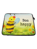 Mr. & Mrs. Panda Laptop Tasche Biene Happy Design mit Spruch in Weiß
