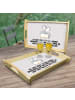 Mr. & Mrs. Panda Tablett Pinguine Kuscheln mit Spruch in Grau Pastell
