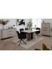 Furn.Design Esstisch sand, schwarz, Säulentisch ausziehbar 160 - 200 x 90 cm