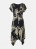 KOROSHI Kurz bedrucktes Damenkleidung in Schwarz