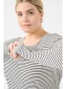KAFFE curve Langarm-Shirt KCemma Loose fit in Chalk/Black Deep Stripe