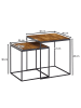 KADIMA DESIGN Mango Industrial: Beistelltische 2er Set, Massivholz, Metall, Unikate
