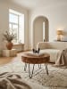 KADIMA DESIGN Couchtisch | Sheesham Massiv, Schubladen, Vintage, Rund