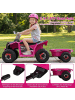 COSTWAY 6V Elektro Kinder Quad mit Anhänger ab 3 Jahren in Rosa