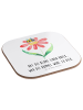 Mr. & Mrs. Panda Untersetzer Quadratisch Hummel Blume mit Spruch in Weiß