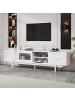 ABRIHOME Fernsehschrank TV Ständer für 80 Zoll mit Stauraum 200*40*50.5 cm, Weiß