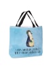 Mr. & Mrs. Panda Beutel Pinguin Blumen mit Spruch in Eisblau