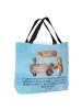 Mr. & Mrs. Panda Shopper Tasche Igel Maronen mit Spruch in Eisblau