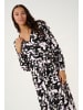Kaffe Kleid KAlura Regular fit in Black/Pink Graphic Strokes