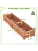 COSTWAY Blumenkasten Hochbeet Holz in Braun