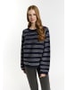 DreiMaster Damen Strickpullover in Marine Wollweiss