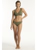 Sea Level Essentials Cross Front Multifit Bra Top in KHAKI