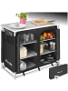tectake Campingschrank Deluxe mit Aluminiumgestell und 6 Fächern  97 x 47,5 x 78 cm, sch