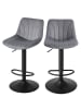 VASAGLE 2er-Set: Barhocker Tyra in Grau - (B)43 x (H)(88-108) x (T)46.5 cm