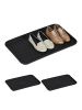 relaxdays 3 x Schuhabtropfschale in Schwarz - (B)60 x (H)3 x (T)40 cm