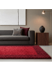 KADIMA DESIGN Teppich Hochflor Shaggy Waschbar Bordüre RHEIN Strapazierfähig in Rot