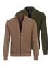 Redmond Strickjacke Basic in Braun / dunkelgrün