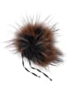 styleBREAKER Kunstfell Bommel Fake Fur in Schwarz-Braun