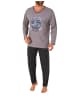 NORMANN Pyjama langarm Schlafanzug - 70367 in grau