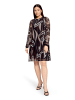 Betty Barclay Chiffonkleid langarm in Taupe/Black