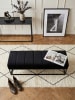 KADIMA DESIGN Sitzbank Samt 108x40x40 cm Flur Polsterbank mit Metallgestell in Schwarz