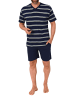 NORMANN Kurzarm Schlafanzug Pyjama Shorty Streifen - 84460 in marine