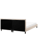 Beliani Doppelbett FITOU in Beige/Dunkler Holzfarbton - (W) 190 x (H) 87 x (L) 214 cm