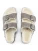 Birkenstock Sandale Arizona Shearling Suede Leather in Steingrau