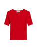 Marc O'Polo DENIM Feinstrick-Kurzarm-Pullover slim in Carmine Red