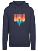 F4NT4STIC Hoodie Berg Sonnenuntergang Geometrisch in marineblau