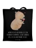 Mr. & Mrs. Panda Shopping Tasche Capybara Wein mit Spruch in Schwarz
