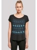 F4NT4STIC Long Cut T-Shirt Christmas Fuchs Weihnachten Muster in schwarz