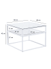 FineBuy Couchtisch in Weiß / Glas / 60x60x45