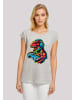 F4NT4STIC Extended Shoulder T-Shirt Dinosaurier Gamer in grau meliert