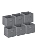 relaxdays 6 x Aufbewahrungsbox in Hellgrau - (B)28 x (H)26,5 x (T)28 cm