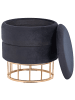 Beliani Pouf ELGIN in Schwarz/Gold - (W) 37 x (H) 42 x (L) 37 cm