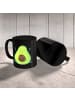 Mr. & Mrs. Panda Geschenktasse Avocado Glücklich ohne Spruch in Schwarz