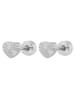 Adeliás Damen Ohrringe – Ohrstecker Herz aus Edelstahl in silber