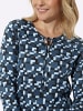 Sieh an! Langarm-Shirt in dunkelblau-schwarz-bedruckt