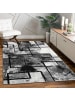 KADIMA DESIGN Teppich Kurzflor Rechteckmuster Wohnzimmer schmutzabweisend in Grau