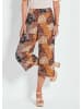 GOLDNER Kurzgröße:  Culotte Sommerhose VERA mit Mustermix Print in braun / gemustert