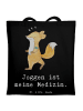 Mr. & Mrs. Panda Stoffbeutel Fuchs Joggen mit Spruch in Schwarz