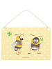 Mr. & Mrs. Panda Schild Hummeln Kleeblatt ohne Spruch in Gelb Pastell