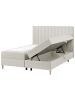Beliani Boxspring Bett OFFICER in Weiß/Braun - (W) 165 x (H) 123 x (L) 211 cm