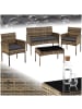 tectake Rattan Gartenset für 4 Personen, Sofa 250 kg, je Sessel 120 kg