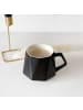 Intirilife Kaffee Tee Tasse in Feinschliff Optik 350 ml Becher mit Henkel in 2x Schwarz