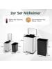 COSTWAY Mülleimer 2er Set 40L+6L in Silber